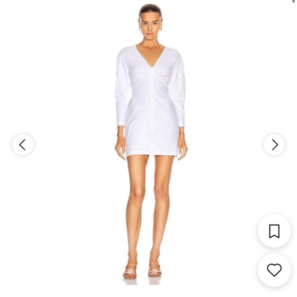 A.L.C. White Long Sleeve V-Neck Dress